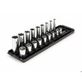 Tekton 3/8 Inch Drive 6-Point Socket Set with Rails, 18-Piece (5/16-3/4 in.) SHD91213
